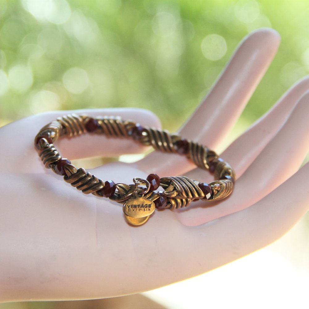 Alex & Ani Vintage Sixty-Six Coil Crystal Bracelet